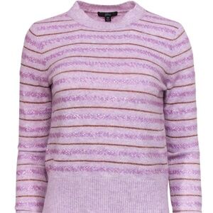 J. Crew Sequin Striped Wool Lavender Pink Sweater New